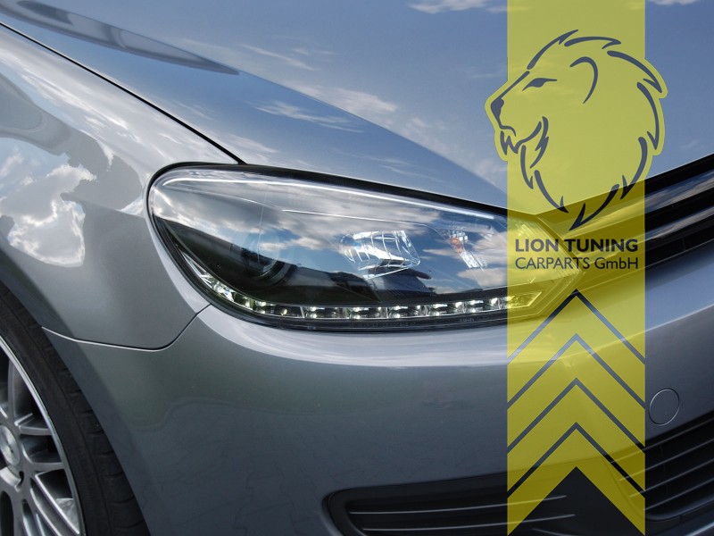 Liontuning - Tuningartikel für Ihr Auto  Lion Tuning Carparts GmbH  Scheinwerfer echtes TFL VW Golf 3 Limousine VariantCabrio Tagfahrlicht  schwarz