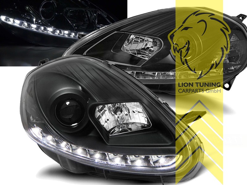 Halogen, schwarz, Abblendlicht H1 / Fernlicht H1, Blinkerbirnen BAU15S, elektrisch verstellbar - Stellmotor integriert, Eintragungsfrei / mit E-Prüfzeichen