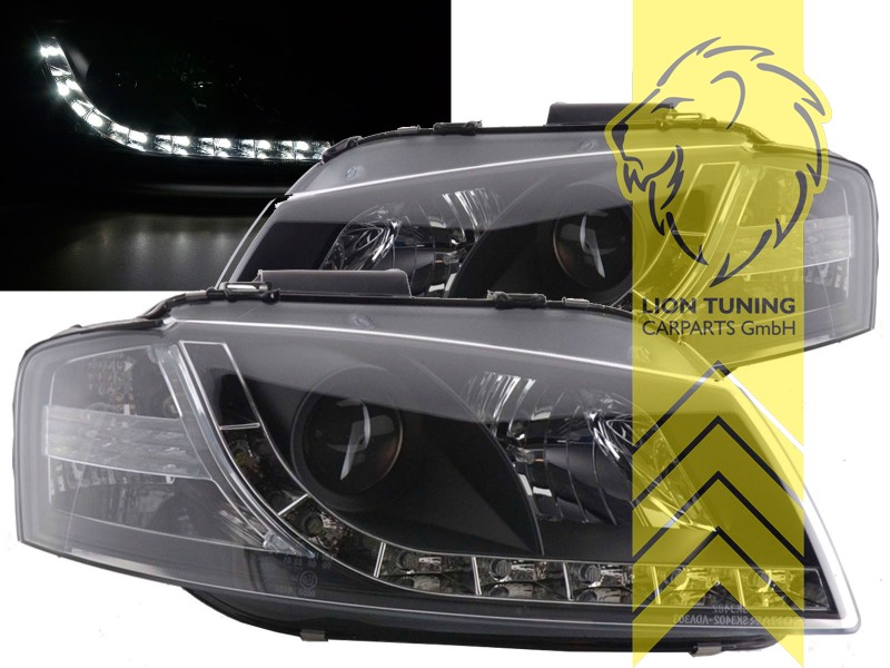 Halogen, schwarz, Abblendlicht H7 / Fernlicht H1, Blinkerbirnen BAU15S, elektrisch verstellbar - Stellmotor wird vom Original übernommen, Eintragungsfrei / mit E-Prüfzeichen, Eintragungsfrei / mit R87 Zulassung als Tagfahrlicht