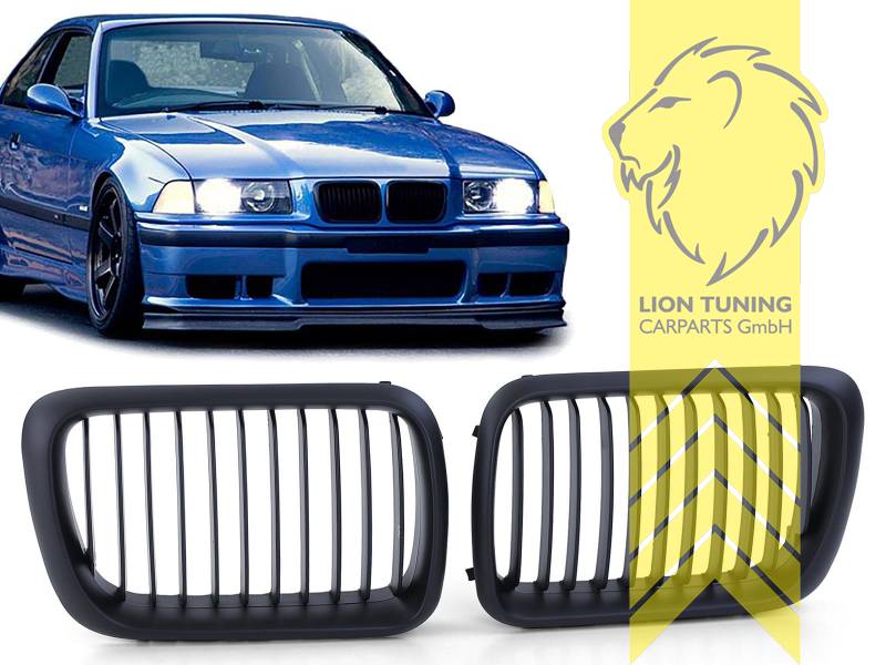 Liontuning - Tuningartikel für Ihr Auto  Lion Tuning Carparts GmbH  Sportgrill Kühlergrill BMW E36 Limousine Touring Coupe Cabrio Compact  schwarz