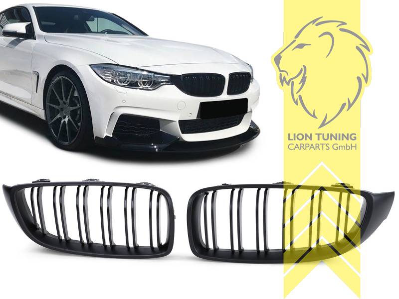 Liontuning - Tuningartikel für Ihr Auto  Lion Tuning Carparts GmbH  Sportgrill Kühlergrill BMW 4er F32 Coupe F33 Cabrio F36 schwarz glänzend