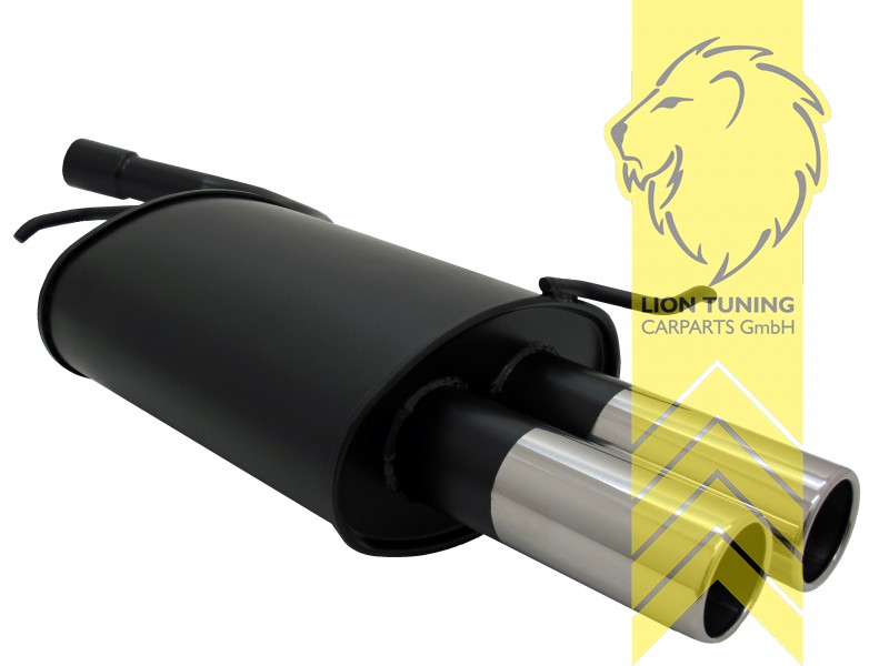 2 x 76mm, Endrohr doppel, 76mm, Rund, nicht für Quattro, Metall / Stahl, 1.6 / 2.0 / 2.0 FSI / 1.9 TDI, Eintragungsfrei / mit ABE