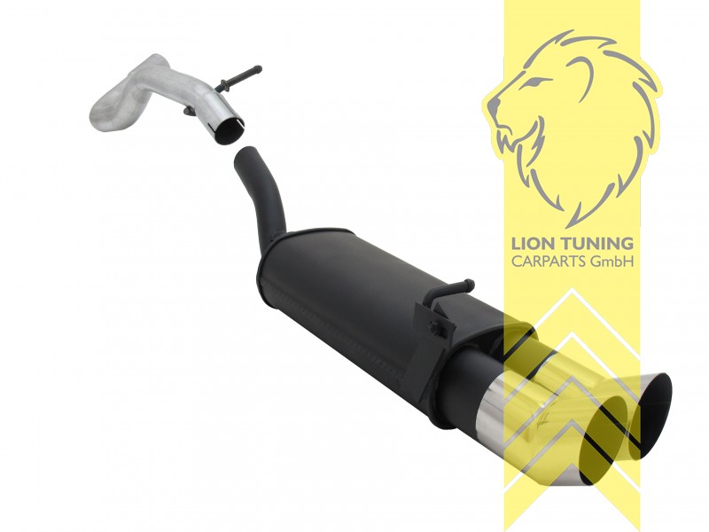 2 x 90mm, Endrohr doppel, 90mm, Rund, nicht für Quattro, Metall / Stahl, 1.6 / 1.8 / 1.8T / 1.9TDI / 2.0, Eintragungsfrei / mit ABE