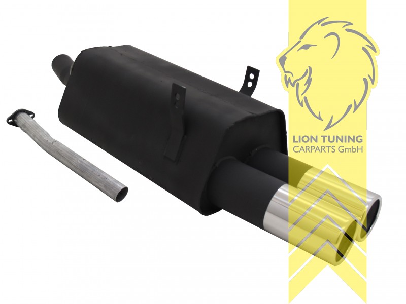 2 x 90mm, Endrohr doppel, 90mm, Rund, Metall / Stahl, 320i / 320i 24V / 323i, Eintragungsfrei / mit ABE