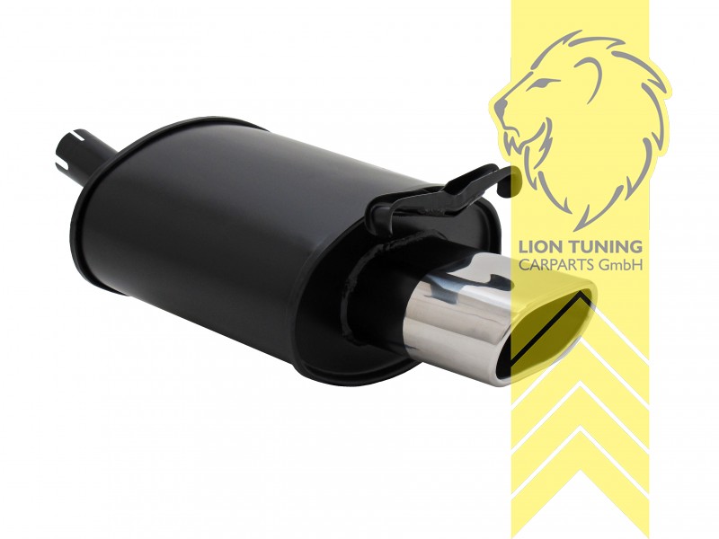 135 x 75 mm Oval, Endrohr single, 75x135mm, Oval, Stoßstangenausschnitt muss vergrößert werden, Metall / Stahl, 200 / 200K / 230 / 230K, Eintragungsfrei / mit ABE