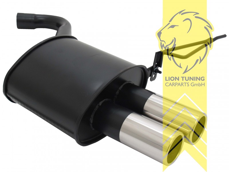 2 x 76mm, Endrohr doppel, 76mm, Rund, Metall / Stahl, 316i 90KW (N43) / 318i 100+105KW (N43) / 320i 125KW (N43), Eintragungsfrei / mit ABE