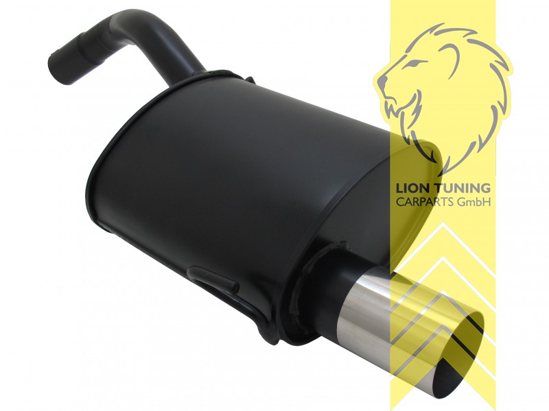 1 x 90mm RL-Design, Endrohr single, 90mm, Rund, Metall / Stahl, 1.6 16V / 2.0 16V / 1.9 JTD, 1.6 16V / 2.0 16V / 1.9 JTD, Eintragungsfrei / mit ABE