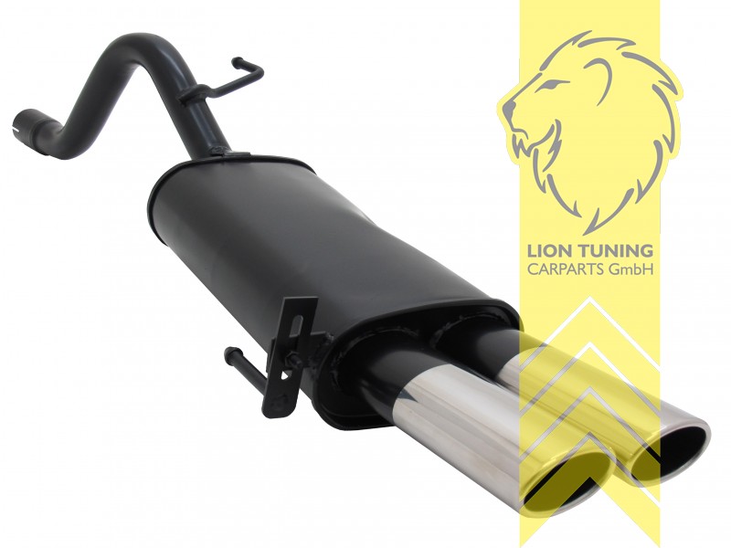 2 x 85/58mm, Endrohr doppel, 85/58mm, Rund, Metall / Stahl, 1.2 / 1.4 / 1.4 16V / 1.3 / 1.9, Eintragungsfrei / mit ABE