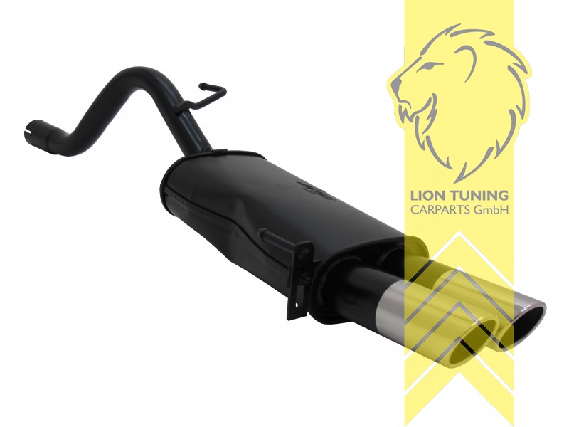 2 x 76mm SR-Design, Endrohr doppel, 76mm, Rund, Metall / Stahl, 1.2 / 1.4 / 1.4 16V / 1.3 / 1.9, Eintragungsfrei / mit ABE