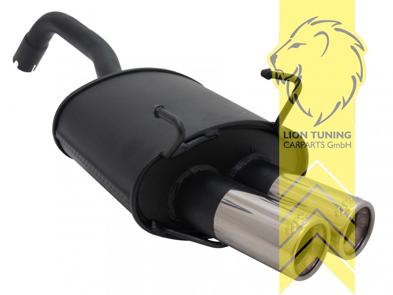 2 x 76mm, Endrohr doppel, 76mm, Rund, Metall / Stahl, 1.1 / 1.2 / 1.4 / 1.3 JTD, Eintragungsfrei / mit ABE