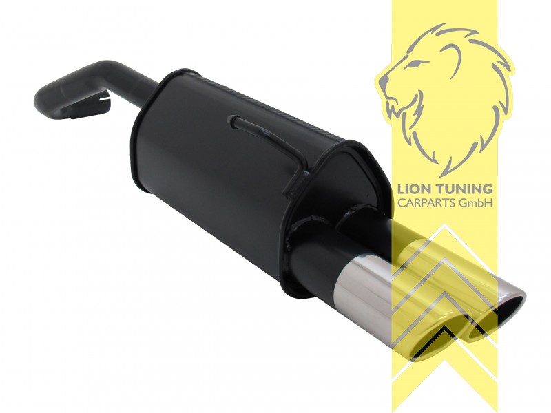 2 x 76mm SR-Design, Endrohr doppel, 76mm, Rund, Metall / Stahl, 1.0 / 1.1 / 1.4 / 1.7D, Eintragungsfrei / mit ABE