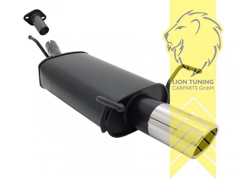 1 x 90mm SR-Design, Endrohr single, 90mm, Rund, nur passend für Fahrzeuge mit Flanschverbindung, Metall / Stahl, 1.2 / 1.4 / 1.6 / 1.8 / 2.0 16V / 1.7D / 2.0D 74KW, Eintragungsfrei / mit ABE