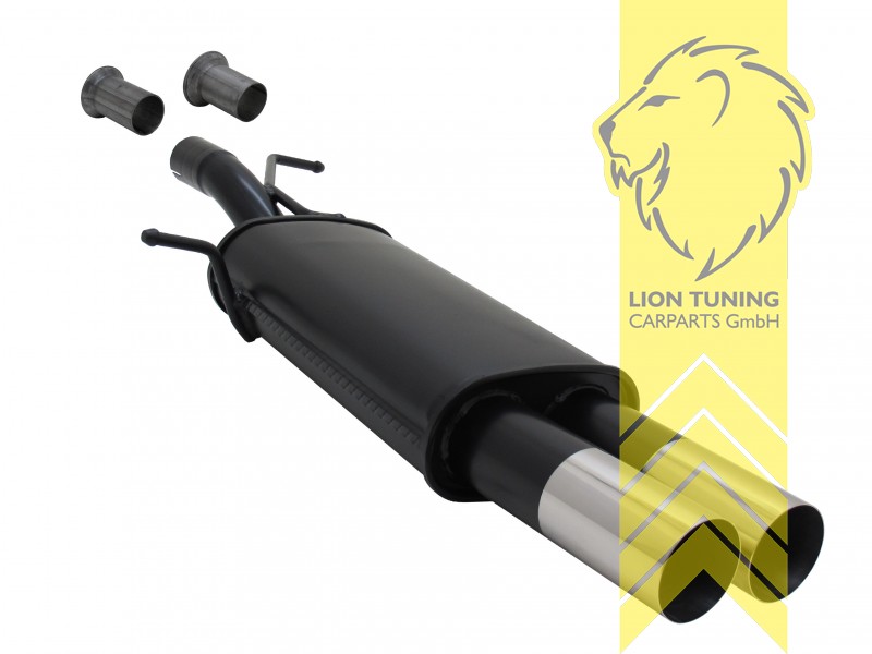 2 x 76mm RL-Design, Endrohr doppel, 76mm, Rund, Metall / Stahl, 1.4 / 1.6 16V / 2.0 16V / 1.6 HDI / 2.0 HDI, Eintragungsfrei / mit ABE
