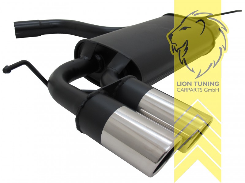 2 x 76mm SR-Design, Endrohr doppel, 76mm, Rund, Metall / Stahl, 1.2 TSI / 1.4 / 1.4 TSI /1.6 / 2.0 FSI, Eintragungsfrei / mit ABE