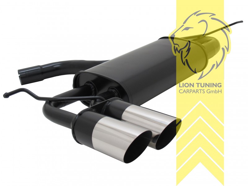 2 x 76mm MS-Design, Endrohr doppel, 76mm, Rund, Metall / Stahl, 1.2 TSI / 1.4 / 1.4 TSI /1.6 / 2.0 FSI, Eintragungsfrei / mit ABE