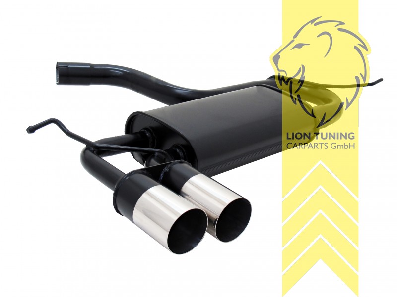 2 x 76mm RL-Design, Endrohr doppel, 76mm, Rund, Metall / Stahl, 1.2 TSI / 1.4 / 1.4 TSI /1.6 / 2.0 FSI, Eintragungsfrei / mit ABE