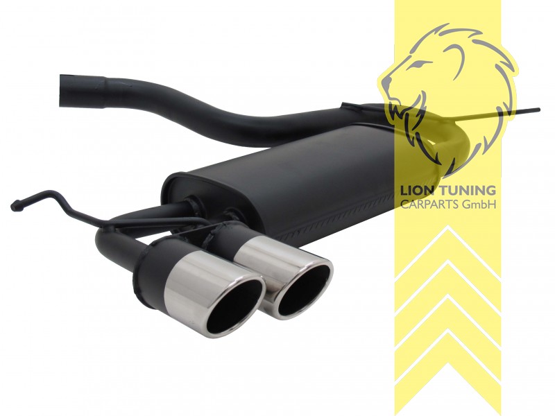 2 x 76mm SR-Design, Endrohr doppel, 76mm, Rund, für Fahrzeuge mit Stoßstangenausschnitt, Metall / Stahl, 1.2 TSI / 1.4 / 1.4 TSI / 1.6 TDI / 2.0 TDI, Eintragungsfrei / mit ABE