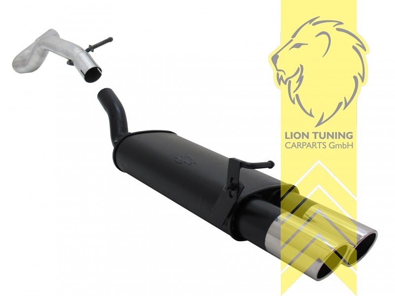 2 x 90mm SR-Design, Endrohr doppel, 90mm, Rund, Metall / Stahl, 1.4 / 1.6 / 1.8 / 1.8T / 2.0 / 1.9 TDI, Eintragungsfrei / mit ABE