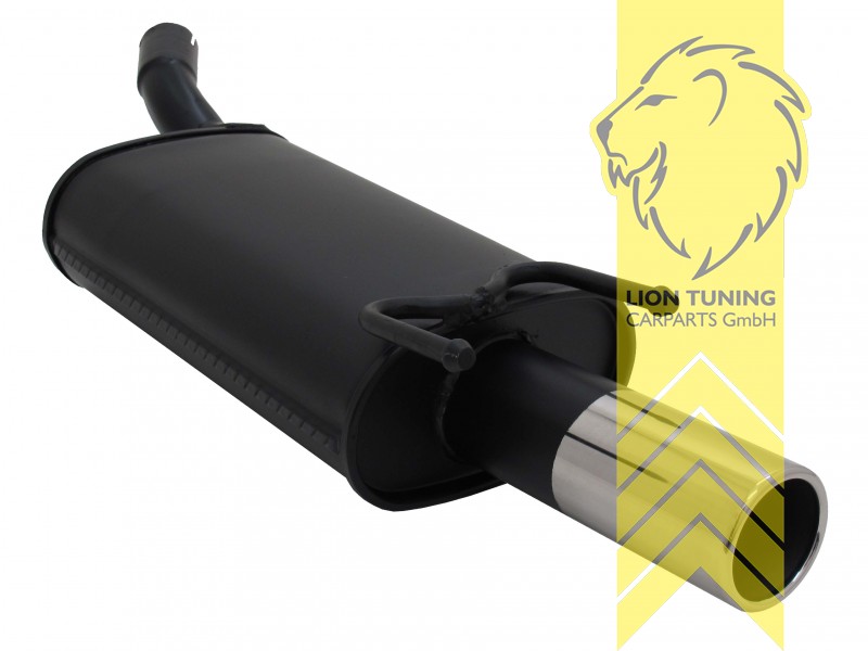 1 x 76mm, Endrohr single, 76mm, Rund, auch für 12V und 16V, nicht für Combo, Metall / Stahl, 1.0 / 1.2 / 1.4 / 1.5D / 1.6 / 1.7 / 1.7D, Eintragungsfrei / mit ABE