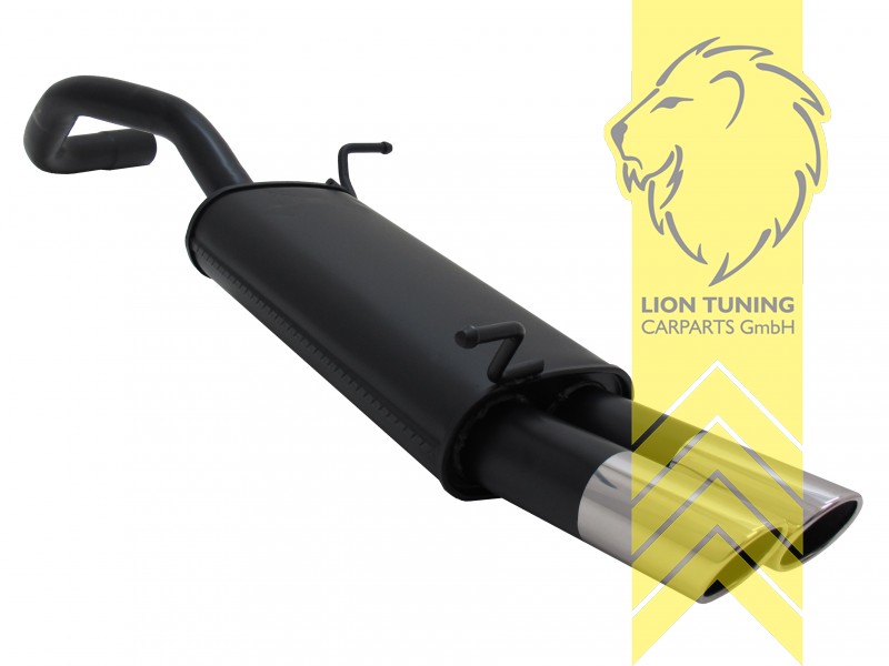 2 x 76mm SR-Design, Endrohr doppel, 76mm, Rund, Metall / Stahl, 1.2 12V / 1.4 16V / 1.9 TDI 100 - 130 PS, Eintragungsfrei / mit ABE