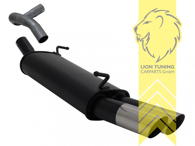 2 x 76mm MS-Design, Endrohr doppel, 76mm, Rund, Metall / Stahl, 1.2 12V / 1.4 16V / 1.9 TDI 100 - 130 PS, Eintragungsfrei / mit ABE