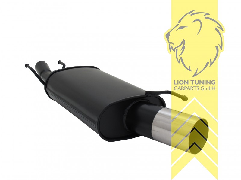 1 x 90mm RL-Design, Endrohr single, 90mm, Rund, Metall / Stahl, 1.2 16V / 1.3 / 1.4 16V / 1.8D / 1.8 TD, Eintragungsfrei / mit ABE