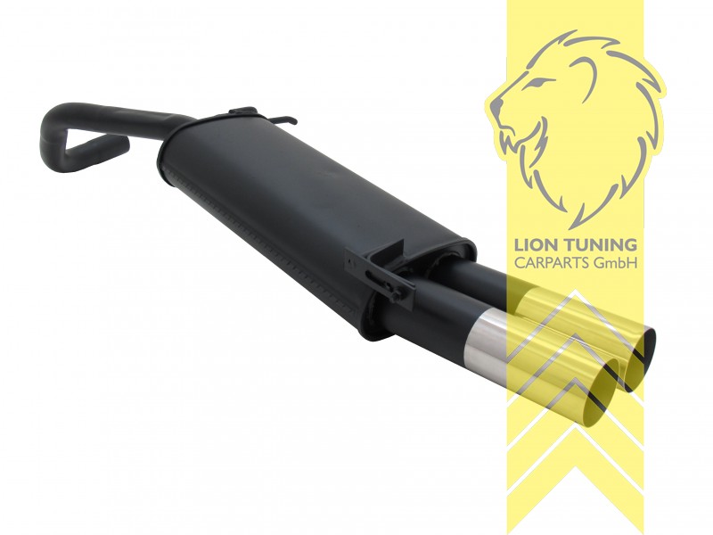 2 x 76mm RL-Design, Endrohr doppel, 76mm, Rund, Metall / Stahl, 1.2 / 1.4 / 1.4 TDI, Eintragungsfrei / mit ABE