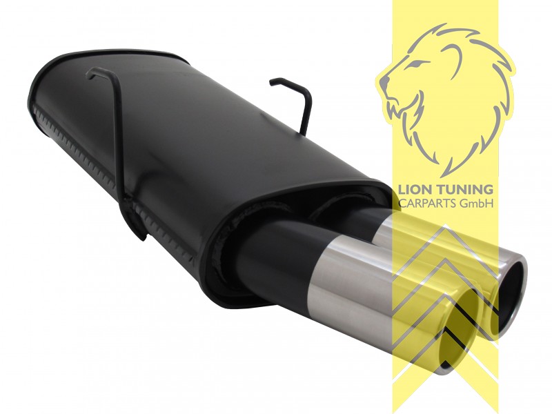 2 x 76mm, Endrohr doppel, 76mm, Rund, bei Facelift Modellen muss die Stoßstange bearbeitet werden, Metall / Stahl, 1.0 / 1.1 / 1.3 / 1.4 / 1.6 / 1.4D, Eintragungsfrei / mit ABE