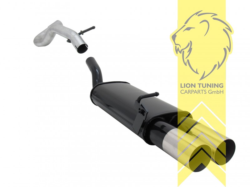 2 x 90mm RL-Design, Endrohr doppel, 90mm, Rund, nicht für 4-Motion, Metall / Stahl, 1.4 / 1.6 / 1.8 / 1.8T / 2.0 / 1.9 TDI, Eintragungsfrei / mit ABE