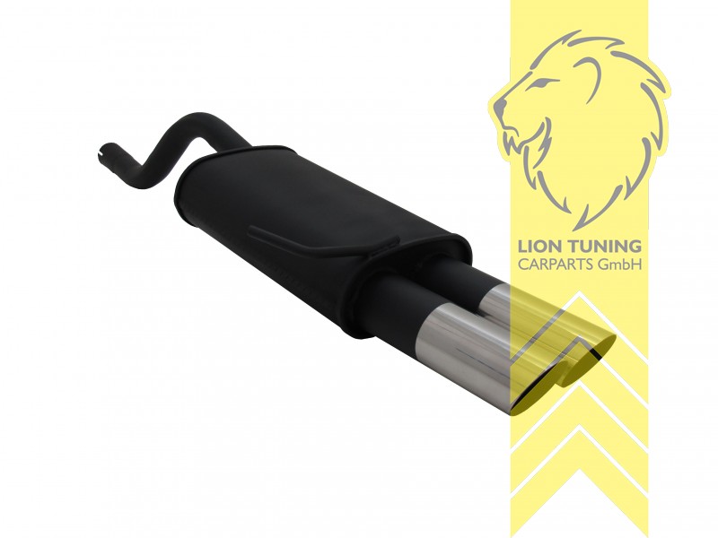 2 x 76mm MS-Design, Endrohr doppel, 76mm, Rund, Metall / Stahl, 1.2 / 1.4 / 1.6 16V, Eintragungsfrei / mit ABE