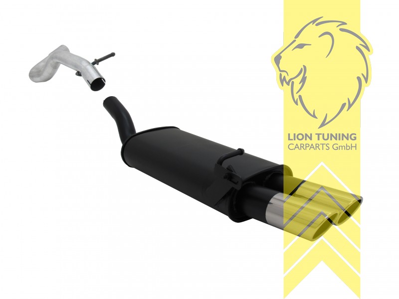 2 x 76mm SR-Design, Endrohr doppel, 76mm, Rund, nicht für 4-Motion, Metall / Stahl, 1.4 / 1.6 / 1.8 / 1.8T / 2.0 / 1.9 TDI, Eintragungsfrei / mit ABE