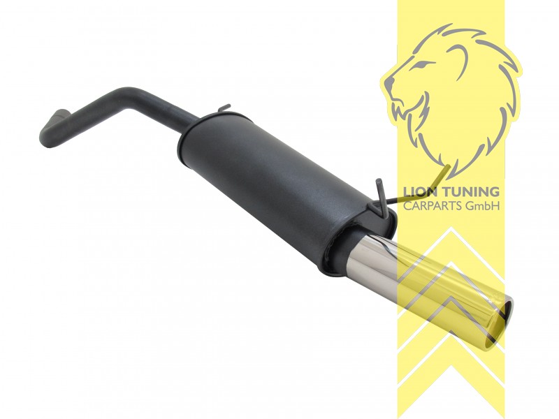 1 x 90mm, Endrohr single, 90mm, Rund, Metall / Stahl, 1.4 16V / 1.6 16V / 2.0 16V, Eintragungsfrei / mit ABE