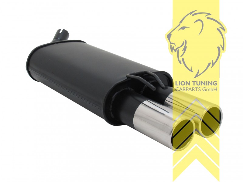 2 x 76mm, Endrohr doppel, 76mm, Rund, nicht für 16V, Metall / Stahl, 1.2, Eintragungsfrei / mit ABE