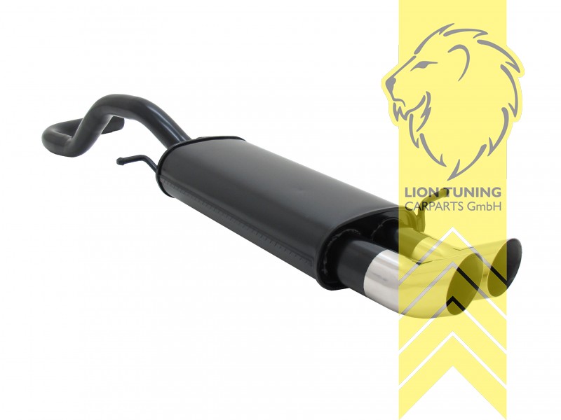 2 x 76mm DTM, Endrohr doppel, 76mm, Rund, nicht für 1.4 44KW, Metall / Stahl, 1.4 / 1.6 / 1.8 / 2.0 GTI, Eintragungsfrei / mit ABE