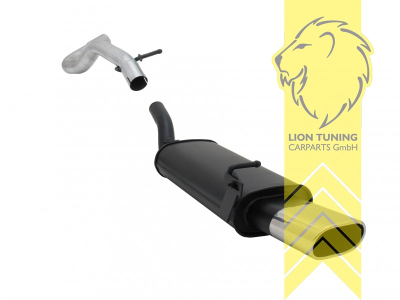 135 x 75 mm Oval, Endrohr single, 75x135mm, Oval, nicht für 4x4, Metall / Stahl, 1.6 / 1.8 / 1.8T / 1.9 TDI, Eintragungsfrei / mit ABE