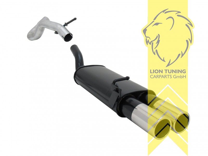 2 x 90mm, Endrohr doppel, 90mm, Rund, Metall / Stahl, 1.4 / 1.6 / 1.8 / 1.8T / 2.0 / 1.9 TDI, Eintragungsfrei / mit ABE