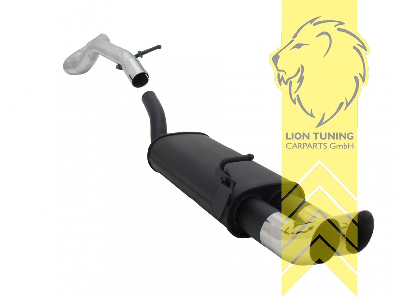 2 x 76mm DTM, Endrohr doppel, 76mm, Rund, Metall / Stahl, 1.4 / 1.6 / 1.8 / 1.8T / 2.0 / 1.9 TDI, Eintragungsfrei / mit ABE