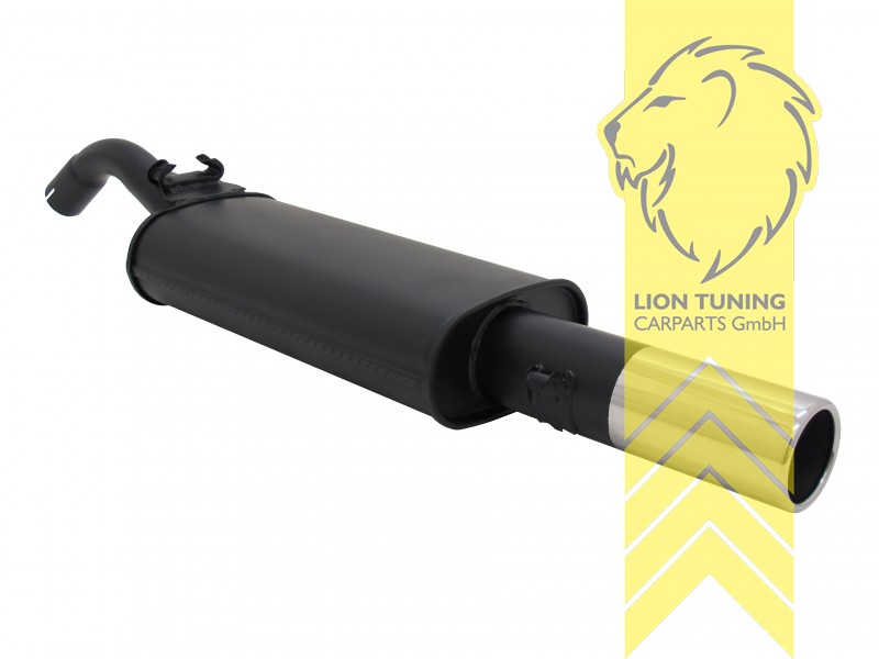 1 x 90mm, Endrohr single, 90mm, Rund, nicht für 16V, G60, Syncro, Metall / Stahl, 1.1 / 1.3 / 1.6 / 1.8 / 1.6D, Eintragungsfrei / mit ABE