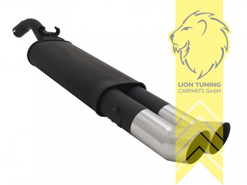 2 x 90mm DTM, Endrohr doppel, 90mm, Rund, nicht für 16V, G60, Syncro, Metall / Stahl, 1.1 / 1.3 / 1.6 / 1.8 / 1.6D, Eintragungsfrei / mit ABE