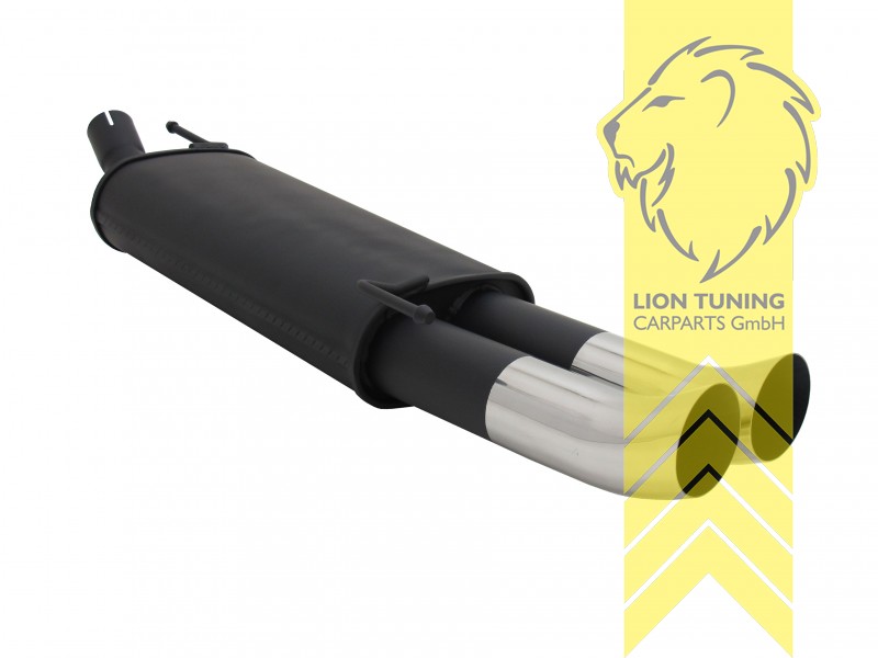 Modelle mit * benötigen zur Montage das Adapterrohr 5180, 2 x 76mm DTM, Endrohr doppel, 76mm, Rund, 1.8 66KW / 2.0 85KW / 1.9D* 47KW / 1.9 TDI 66KW, nicht für 16V, VR6, Variant, Syncro, Metall / Stahl, 1.4 44KW* / 1.6 55KW* / 1.6 GT 74KW / 1.8 55KW*, Eintragungsfrei / mit ABE