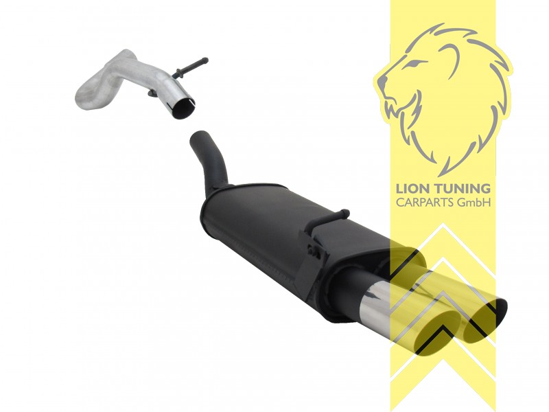 2 x 76mm MS-Design, Endrohr doppel, 76mm, Rund, nicht für 4-Motion, Metall / Stahl, 1.4 / 1.6 / 1.8 / 1.8T / 2.0 / 1.9 TDI, Eintragungsfrei / mit ABE