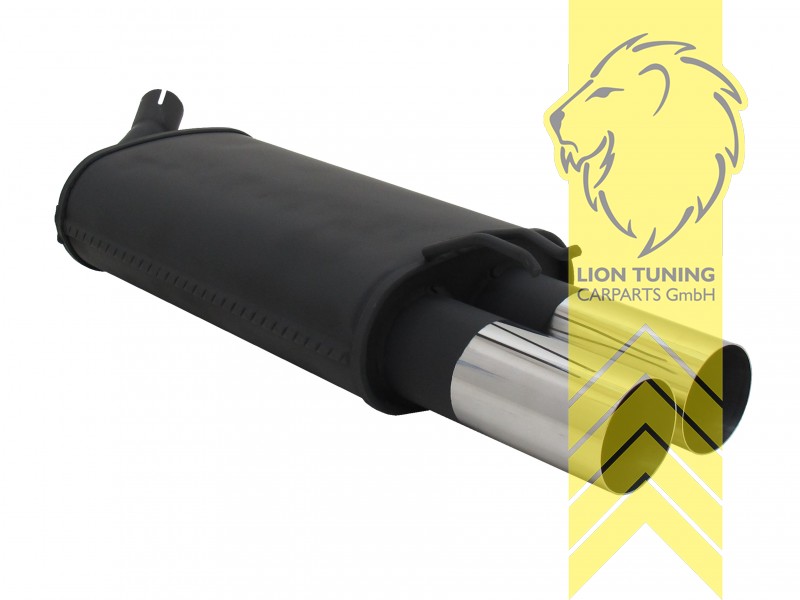 2 x 76mm RL-Design, Endrohr doppel, 76mm, Rund, nicht für 16V, Metall / Stahl, 1.2, Eintragungsfrei / mit ABE