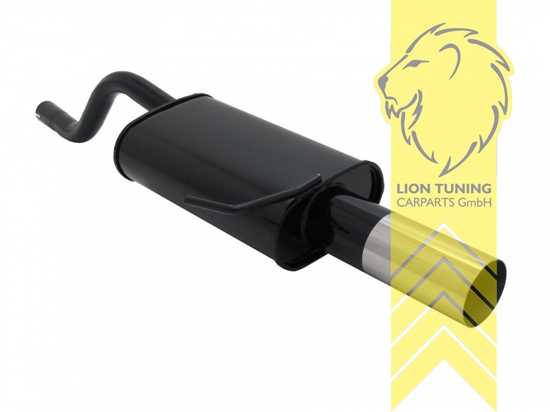 1 x 90mm RL-Design, Endrohr single, 90mm, Rund, Metall / Stahl, 1.2 / 1.4 / 1.6 16V, Eintragungsfrei / mit ABE