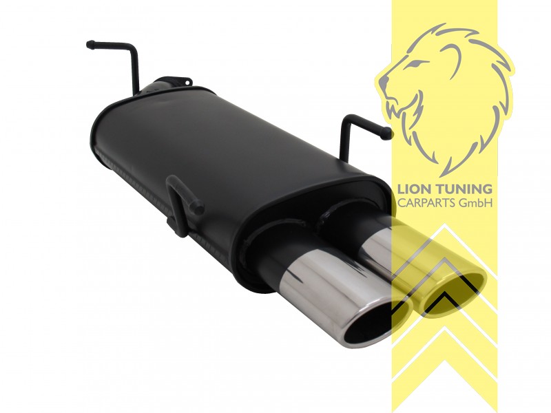 2 x 85/58mm, Endrohr doppel, 85/58mm, Rund, auch für 16V, nicht für Facelift, nur für Fahrzeuge ohne Anhängerkupplung, Metall / Stahl, 1.6 / 1.8 / 2.0 / 2.0D, Eintragungsfrei / mit ABE