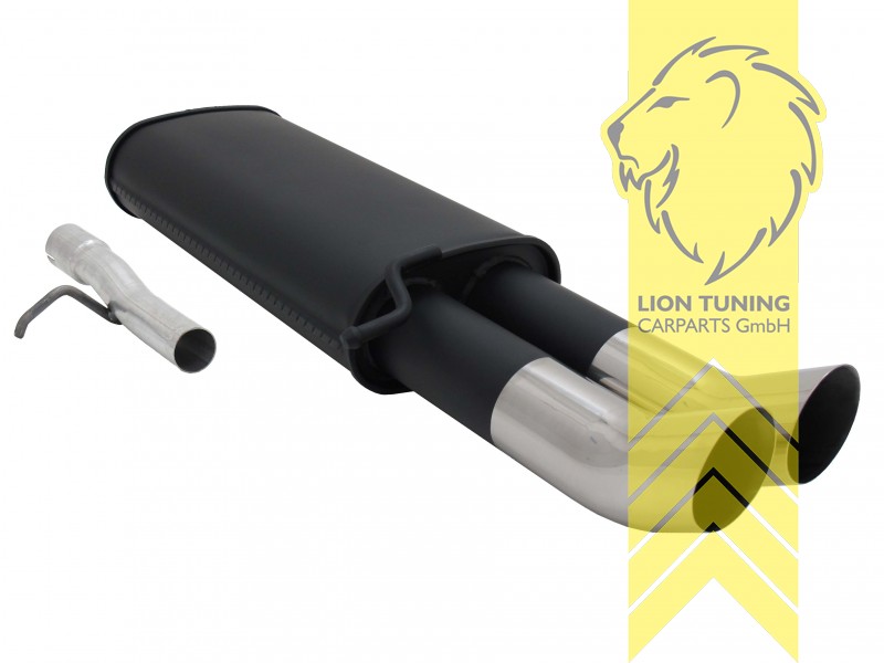 2 x 76mm DTM, Endrohr doppel, 76mm, Rund, Metall / Stahl, 1.6 / 1.8 / 1.8T / 1.9 TDI / 2.0, Eintragungsfrei / mit ABE