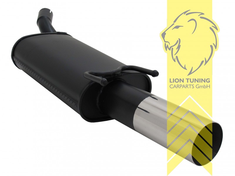 1 x 90mm RL-Design, Endrohr single, 90mm, Rund, Metall / Stahl, 1.4 16V / 1.6 16V, Eintragungsfrei / mit ABE