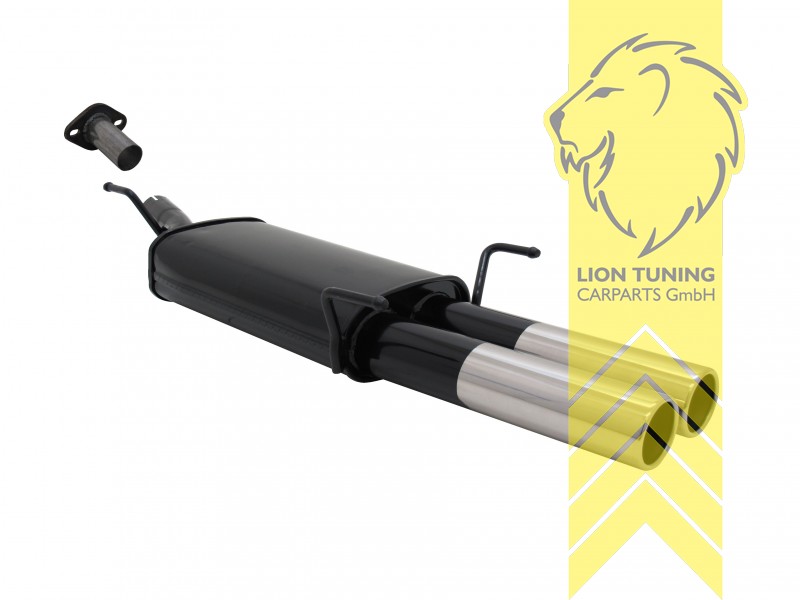 2 x 76mm, Endrohr doppel, 76mm, Rund, nur passend für Fahrzeuge mit Flanschverbindung, Metall / Stahl, 1.6 16V / 1.8 16V / 2.0 16V, Eintragungsfrei / mit ABE