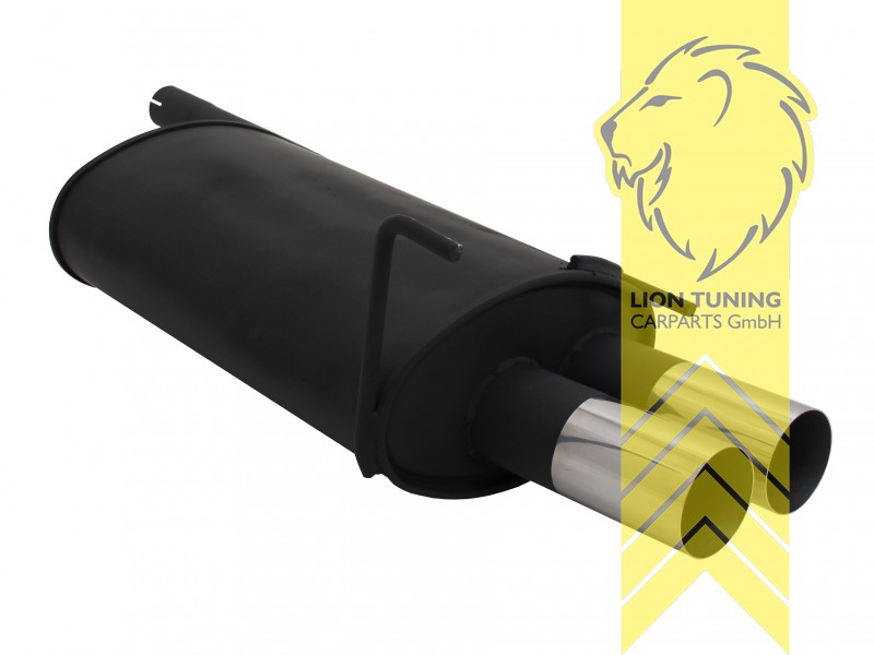 2 x 76mm RL-Design, Endrohr doppel, 76mm, Rund, Metall / Stahl, C180 / C200 / C220 / C240 / C200D / C200K / C230K, Eintragungsfrei / mit ABE