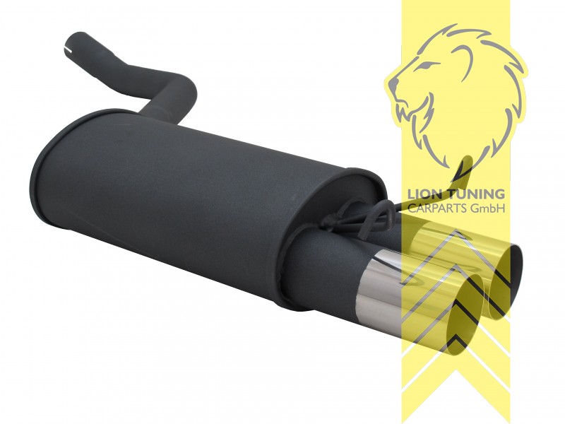 2 x 76mm RL-Design, Endrohr doppel, 76mm, Rund, nicht für Diesel, Metall / Stahl, 1.8 / 2.0 / 2.3, Eintragungsfrei / mit ABE