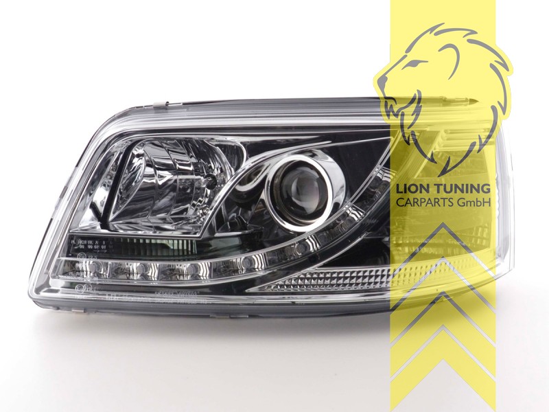 Liontuning - Tuningartikel für Ihr Auto  Lion Tuning Carparts GmbH  Scheinwerfer echtes TFL VW T5 Bus Transporter Multivan LED Tagfahrlicht  chrom